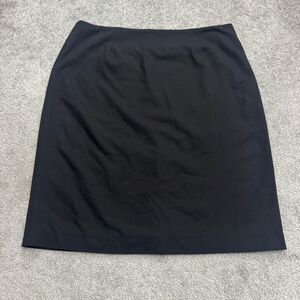 Neiman Marcus Exclusive Wool Pencil Straight Skirt Womens 16 Black Classic Work